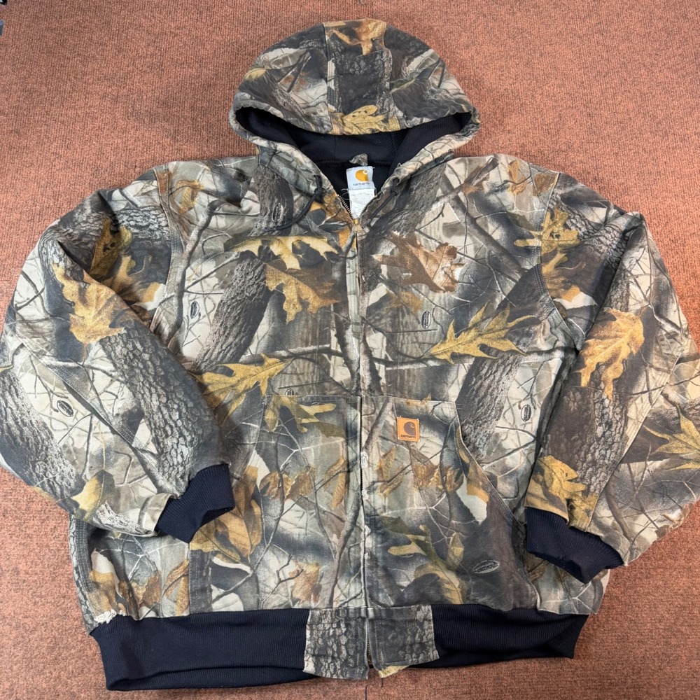 Carhartt J144 CMO Active Jacket Mens 2XL Camo RealTree Hardwoods Thermal Lined